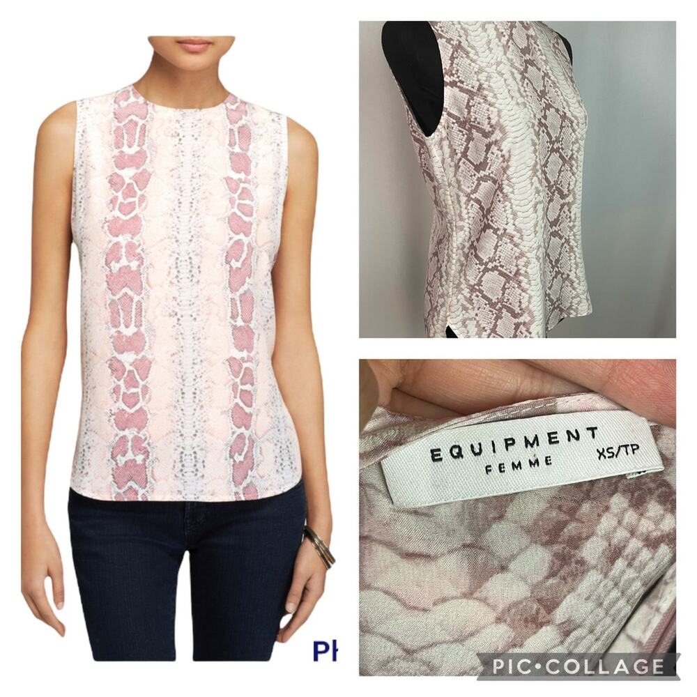 Equipment femme Lyle Snake Print Silk Blouse Size XS